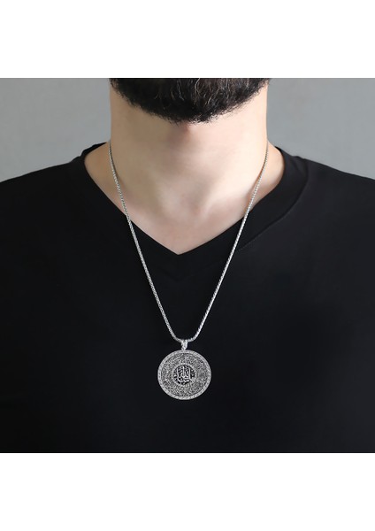 Madalyon Tasarım Kişiye Özel Isim Yazılı 925 Ayar Gümüş Kolye modelleri