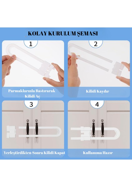 2 Adet Raylı Dolap Kilidi Çocuk Bebek Güvenliği Emniyet Kilidi Çocuk Bebek Güvenlik Emniyet Seti