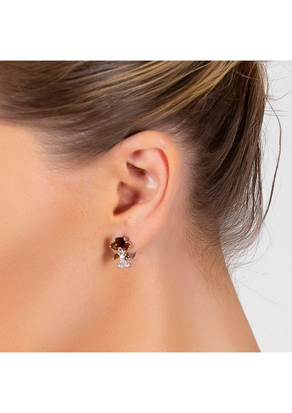 Zultanit Taşlı Kır Çiçeği Tasarım 925 Ayar Gümüş Küpe modelleri