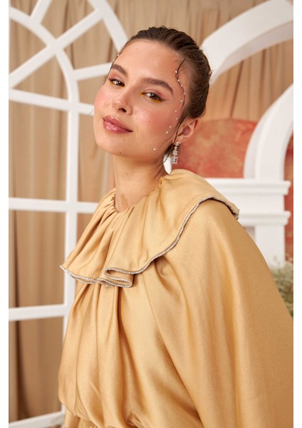 Milena Işıltılı Saten Abiye Elbise Bal Köpügü fırsatları