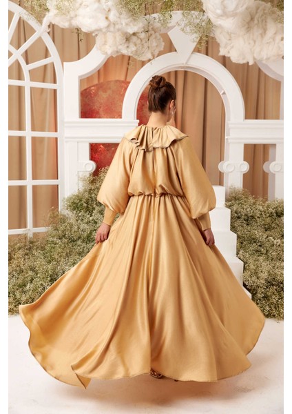 Milena Işıltılı Saten Abiye Elbise Bal Köpügü indirimleri