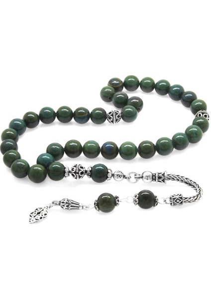 925 Ayar Gümüş Püsküllü Küre Kesim Kan Taşı Doğaltaş Tesbih fiyatları