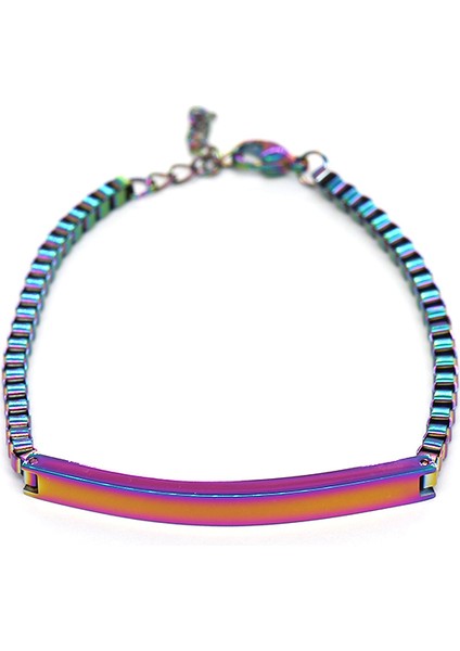 Çelik Zincirli Ice Blue Renk Kişiye Özel Isim Yazılı Kadın Bileklik fiyatları