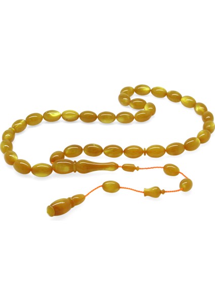 Sistemli Arpa Kesim Sedefli Sarı Colorful Katalin Tesbih