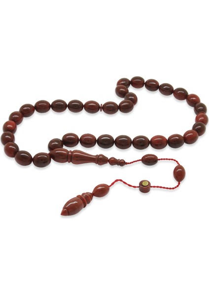 Sistemli Her Bir Tanesi Usta Işçilikli Arpa Kesim Vişne Rengi Katalin Tesbih