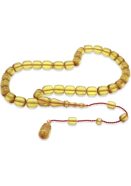 Sistemli Her Bir Tanesi Usta Işçilikli Kapsül Kesim Soft Sarı Katalin Tesbih