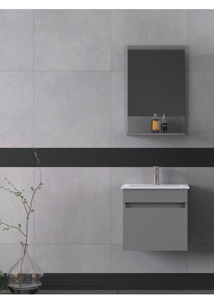 Tome 50 cm Banyo Dolabı Renk Mat Gri