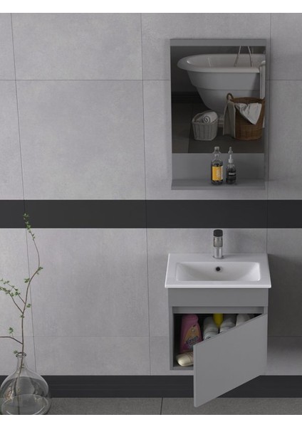Tome 50 cm Banyo Dolabı Renk Mat Gri modelleri