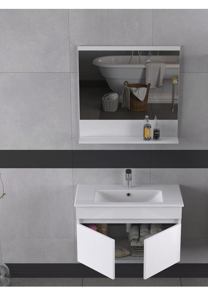 Tome 80 cm Banyo Dolabı Renk Mat Beyaz modelleri