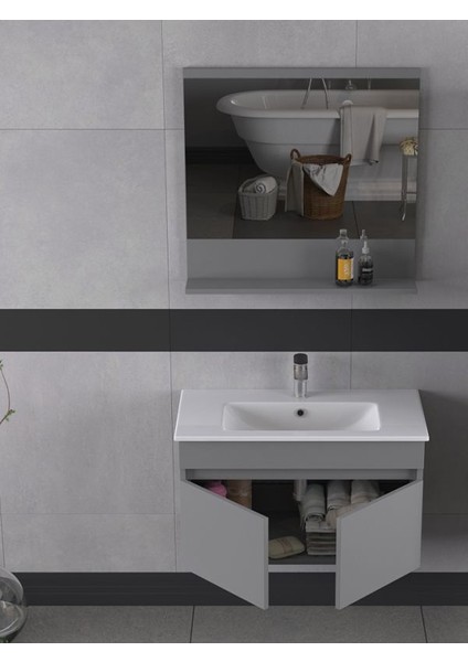 Tome 80 cm Banyo Dolabı Renk Mat Gri modelleri