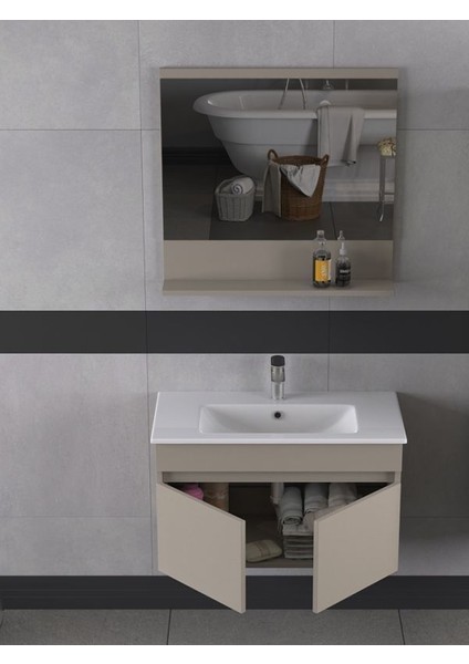 Tome 80 cm Banyo Dolabı Renk Latte modelleri