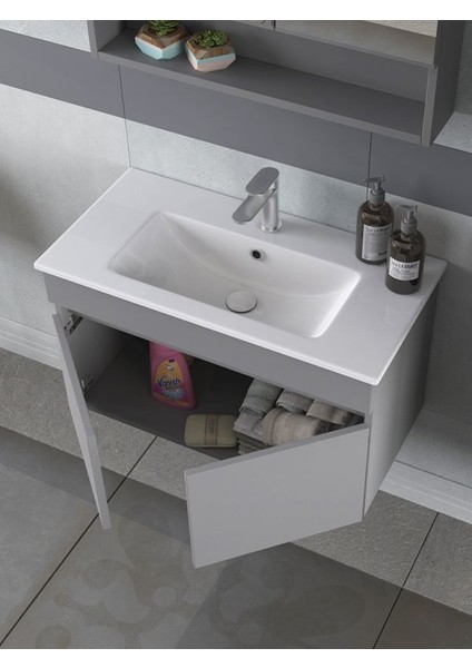 Dalyan 80 cm Banyo Dolabı Renk Mat Gri fiyatları