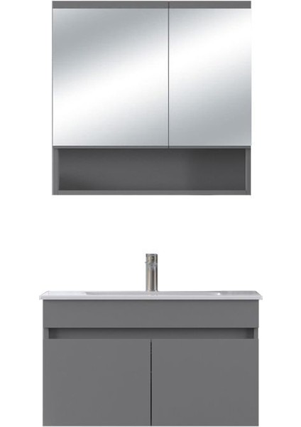 Dalyan 80 cm Banyo Dolabı Renk Mat Gri fırsatları