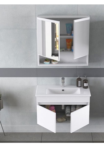 Dalyan 80 cm Banyo Dolabı Renk Mat Beyaz modelleri