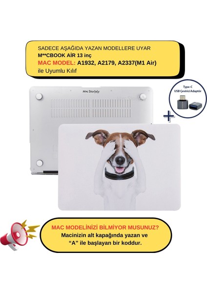 Macbook Air M1 Kılıf 13inç A1932 A2179 A2337 ile Uyumlu Dog01NL