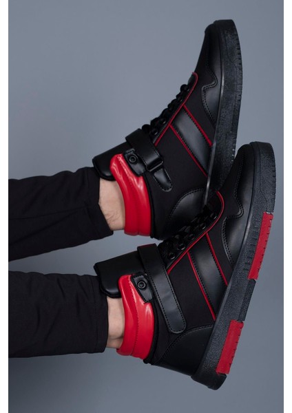 Erkek Sneaker Bot 00122935SIYAH Kırmızı