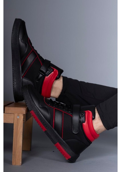 Erkek Sneaker Bot 00122935SIYAH Kırmızı