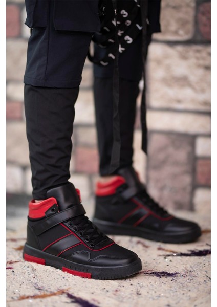 Erkek Sneaker Bot 00122935SIYAH Kırmızı
