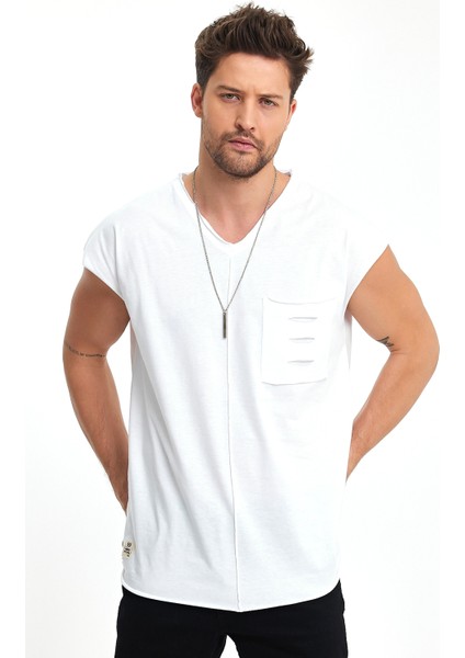 2'li Paket Düşük Omuz Cep Detaylı Oversize V Yaka Atlet fiyatları