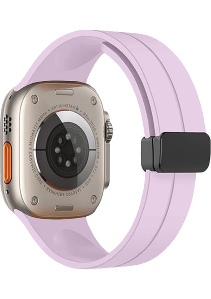 Apple Watch 9 Manyetik Tokalı Silikon Kordon Kayış