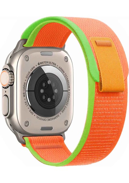 Apple Watch 9 Trial Cırtlı Hasır Kumaş Kordon Kayış