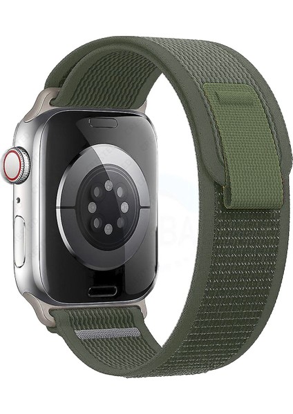 Apple Watch Watch Ultra Uyumlu Trial Cırtlı Hasır Kumaş Kordon Kayış