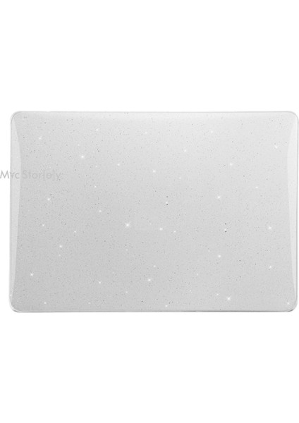 Macbook Pro Kılıf 16 inç M1-M2-M3 Simli Kristal Star (Touchbarsız 16.2" Pro) A2485 A2780 A2991 ile Uyumlu