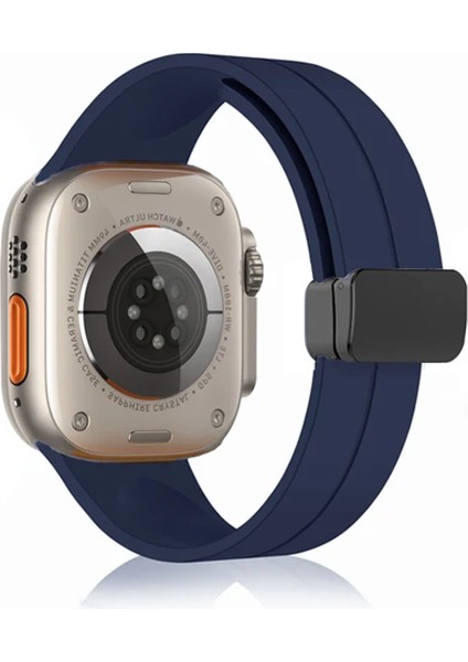 Apple Watch 9 Manyetik Tokalı Silikon Kordon Kayış