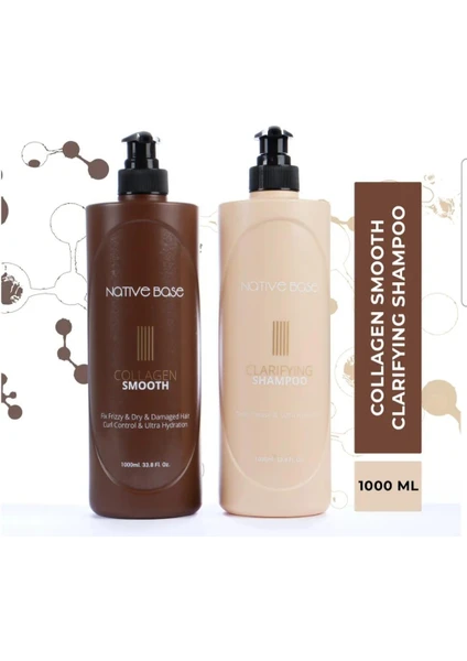 Native Base Profesyonel Saç Düzleştirici-Collagen Smooth Set 1000 ml