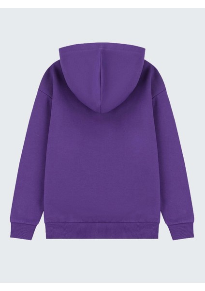 Erkek Fit Kapüşonlu Kanguru Cep Mor Sweatshirt fiyatları