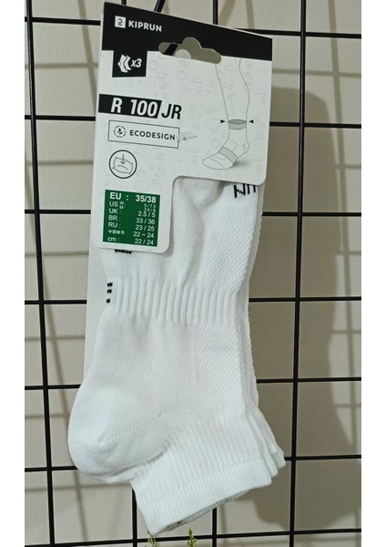 Kıprun Beyaz Çorap / Koşu - 3'li Paket - RUN100