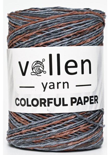 Vollen Yarn Premium Renkli Doğal Kagit Ip, Hasır Canta Ipi, Rafya Ipi, Supla, Şapka ve Orgu Ipi