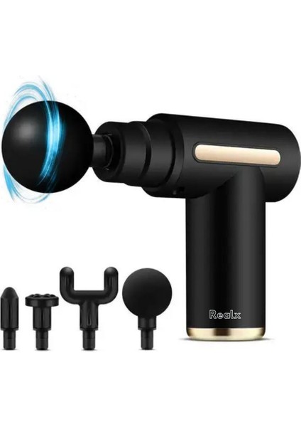 4 Başlıklı Şarjlı Masaj Tabancası 6 Kademeli Titreşimli Profesyonel Mini Masaj Aleti