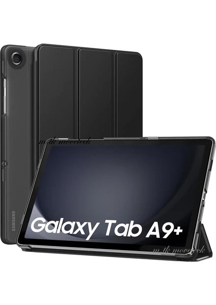 MTK Moveteck Samsung Galaxy Tab A9 Plus 11 Inç 2023 Tablet Kılıfı Smart Standlı Pu Deri Pc Yarı Saydam Hafif Slim Kapaklı SM-X210