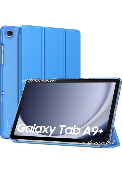 Samsung Galaxy Tab A9 Plus 11 Inç 2023 Tablet Kılıfı Smart Standlı Pu Deri Pc Yarı Saydam Hafif Slim Kapaklı SM-X210