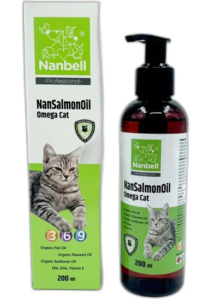 Nansalmonoil Omega 3-6-9 – Kediler İçin Balık Yağı Takviyesi 200ML