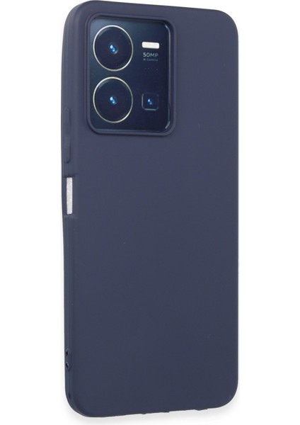 Vivo Y22S Kılıf Silinebilir Parmak İzi Tutmaz Soft Liquid Silikon - Lacivert fiyatları