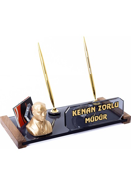 Atatürk Biblolu Kristal Masaüstü İsimlik Ofis Masa İsimliği fiyatları