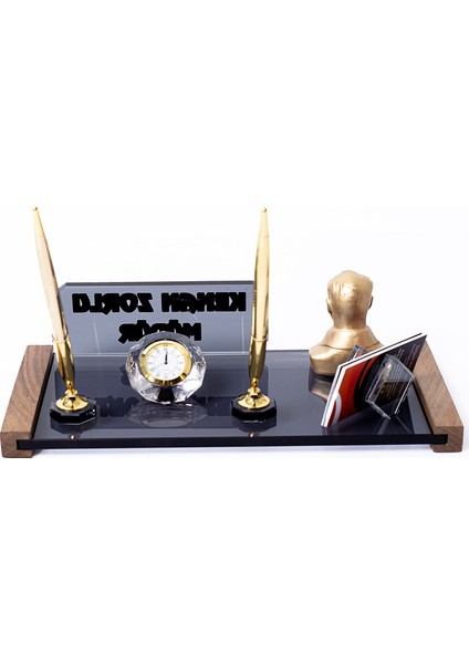 Atatürk Biblolu Kristal Masaüstü İsimlik Ofis Masa İsimliği modelleri