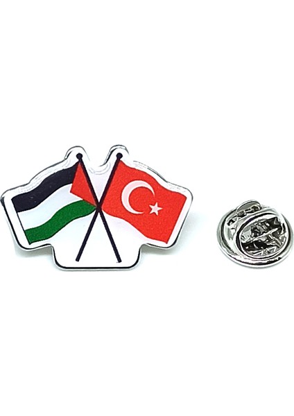 Metal Üzeri Plastik Damla Etiket Filistin Türkiye Flamalı Metal Yaka Rozeti 1 Adet modelleri