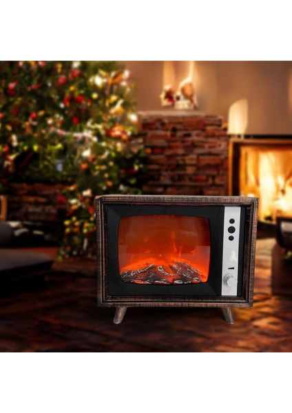 Retro Tv Tasarımlı Dekoratif Taşınabilir Pilli Veya Usbli LED Şömine Gece Lambası modelleri
