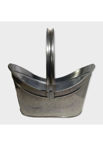 Tekno Trust Galvaniz Beşik Model Taşınabilir Fırın Boyalı Şömine Soba Odun Kovası Bahçe Dekoru , Içecek Kovası