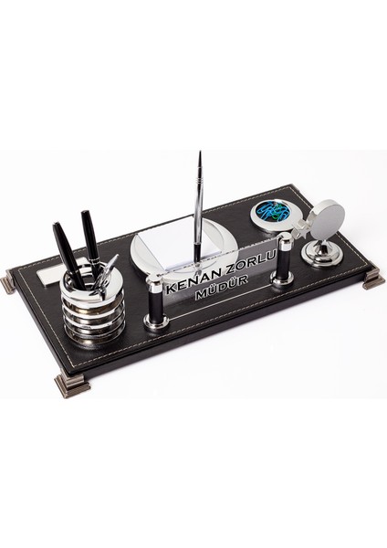 Hilal Ofis Masa İsimliği Yeni Iş Deri Masaüstü İsimlik Seti modelleri