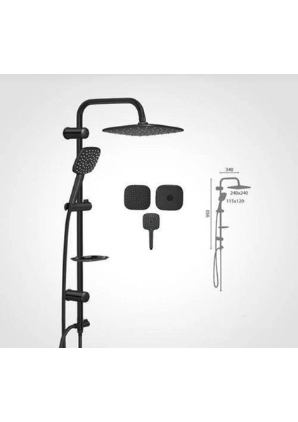 Tekno Trust Siyah Robot Tepe Duş Seti Çok Fonksiyonlu Pirinç Yönlendirici modelleri