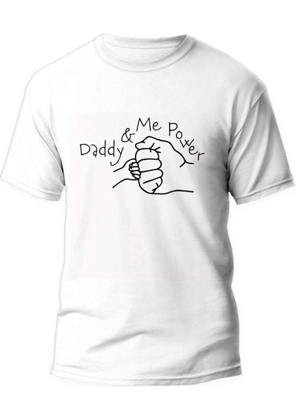 Baba Oğul Baba Kız Yumruk Tasarım Dady Me Power Pamuklu Tişört fiyatları
