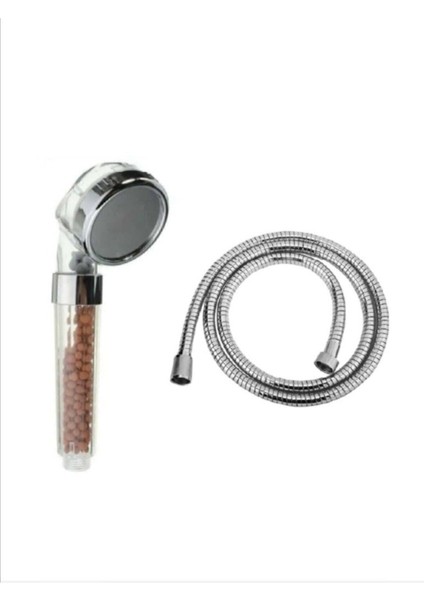 Tekno Trust Boncuklu Su Arıtmalı ve Tasarruflu Duş Başlığı Duş Hortumu Hediyeli