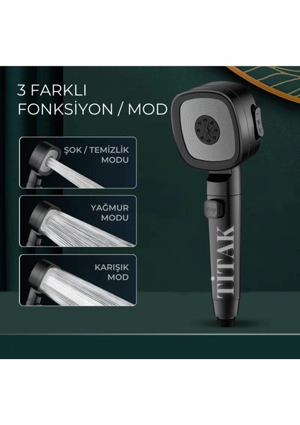 Tekno Trust Kare Siyah Lüks Duş Başlığı modelleri