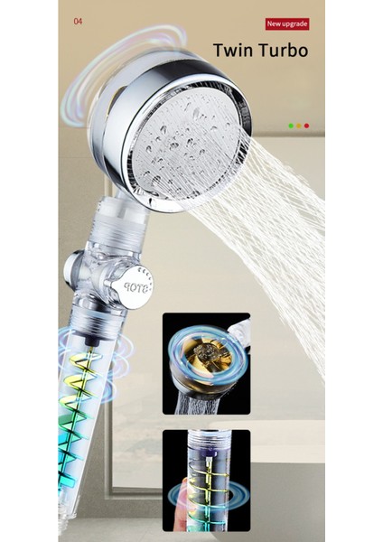 Tekno Trust Turbo Pervaneli Su Tasarruflu Basınçlı Start Stoplu Duş Başlığı