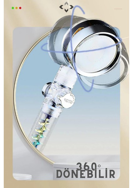 Tekno Trust Su Tasarruflu 360° Dönerli Duş Başlığı Çift Turbolu Tazyikli Duş Başlığı modelleri