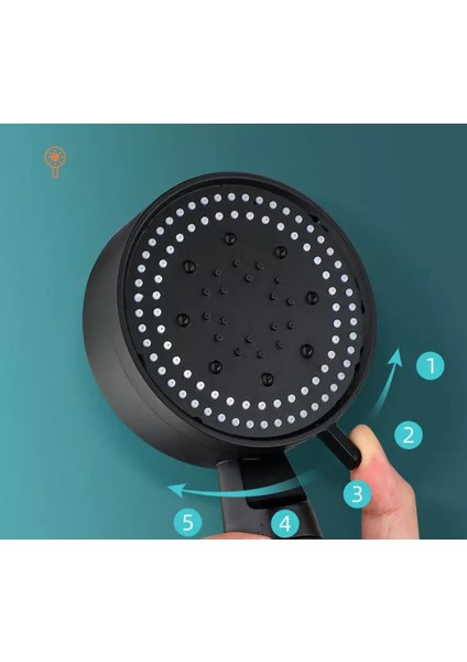 Tekno Trust Siyah Turbo 5 Fonksiyonlu Pervaneli Duş Başlığı El Duşu fiyatları